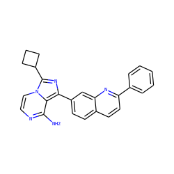 Nc1nccn2c(C3CCC3)nc(-c3ccc4ccc(-c5ccccc5)nc4c3)c12 ZINC000029060268