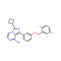 Nc1nccn2c(C3CCC3)nc(-c3cccc(OCc4cc(F)ccc4F)c3)c12 ZINC000028885463