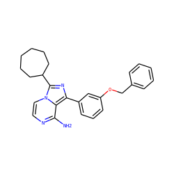 Nc1nccn2c(C3CCCCCC3)nc(-c3cccc(OCc4ccccc4)c3)c12 ZINC000053188569