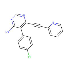 Nc1ncnc(C#Cc2ccccn2)c1-c1ccc(Cl)cc1 ZINC000028646546
