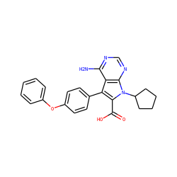 Nc1ncnc2c1c(-c1ccc(Oc3ccccc3)cc1)c(C(=O)O)n2C1CCCC1 ZINC000026276352
