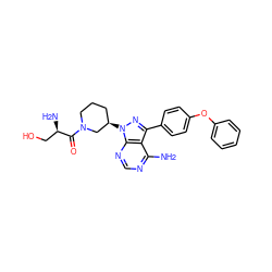 Nc1ncnc2c1c(-c1ccc(Oc3ccccc3)cc1)nn2[C@@H]1CCCN(C(=O)[C@H](N)CO)C1 ZINC000653788931