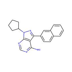 Nc1ncnc2c1c(-c1ccc3ccccc3c1)nn2C1CCCC1 ZINC000064510307