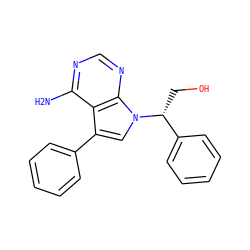 Nc1ncnc2c1c(-c1ccccc1)cn2[C@H](CO)c1ccccc1 ZINC000027980200