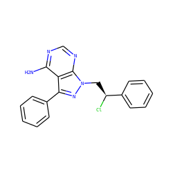 Nc1ncnc2c1c(-c1ccccc1)nn2C[C@H](Cl)c1ccccc1 ZINC000473134805