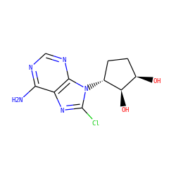 Nc1ncnc2c1nc(Cl)n2[C@@H]1CC[C@@H](O)[C@H]1O ZINC000169349398