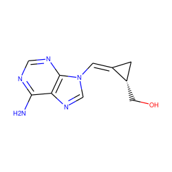 Nc1ncnc2c1ncn2/C=C1/C[C@@H]1CO ZINC000000007039