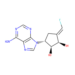 Nc1ncnc2c1ncn2[C@@H]1C/C(=C\F)[C@@H](O)[C@H]1O ZINC000029414814