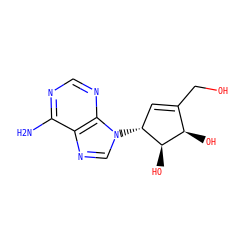 Nc1ncnc2c1ncn2[C@@H]1C=C(CO)[C@@H](O)[C@H]1O ZINC000003832328