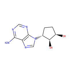 Nc1ncnc2c1ncn2[C@@H]1CC[C@@H](O)[C@H]1O ZINC000003776439
