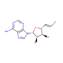 Nc1ncnc2c1ncn2[C@@H]1O[C@H](/C=C/Br)[C@@H](O)[C@H]1O ZINC000013738877