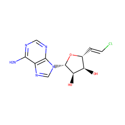 Nc1ncnc2c1ncn2[C@@H]1O[C@H](/C=C/Cl)[C@@H](O)[C@H]1O ZINC000013738878