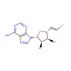 Nc1ncnc2c1ncn2[C@@H]1O[C@H](/C=C/I)[C@@H](O)[C@H]1O ZINC000013738876