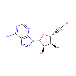 Nc1ncnc2c1ncn2[C@@H]1O[C@H](C#CBr)[C@@H](O)[C@H]1O ZINC000033496026