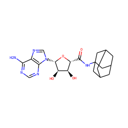Nc1ncnc2c1ncn2[C@@H]1O[C@H](C(=O)NC23CC4CC(CC(C4)C2)C3)[C@@H](O)[C@H]1O ZINC000013861527