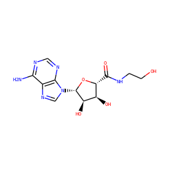 Nc1ncnc2c1ncn2[C@@H]1O[C@H](C(=O)NCCO)[C@@H](O)[C@H]1O ZINC000016052124