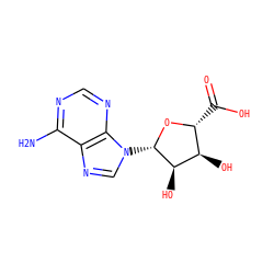 Nc1ncnc2c1ncn2[C@@H]1O[C@H](C(=O)O)[C@@H](O)[C@H]1O ZINC000005163034