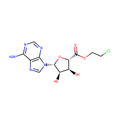 Nc1ncnc2c1ncn2[C@@H]1O[C@H](C(=O)OCCCl)[C@@H](O)[C@H]1O ZINC000013604509