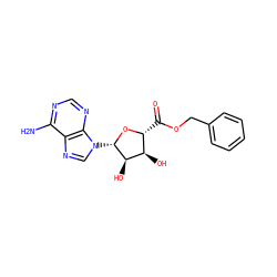 Nc1ncnc2c1ncn2[C@@H]1O[C@H](C(=O)OCc2ccccc2)[C@@H](O)[C@H]1O ZINC000013604507