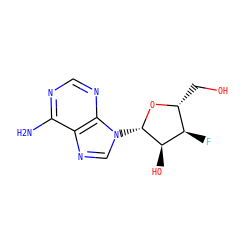 Nc1ncnc2c1ncn2[C@@H]1O[C@H](CO)[C@@H](F)[C@H]1O ZINC000005163035