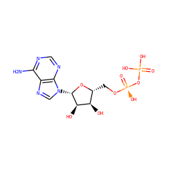 Nc1ncnc2c1ncn2[C@@H]1O[C@H](CO[P@@](=O)(O)OP(=O)(O)O)[C@@H](O)[C@H]1O ZINC000012360703