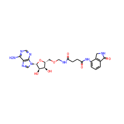 Nc1ncnc2c1ncn2[C@@H]1O[C@H](COCNC(=O)CCC(=O)Nc2cccc3c2CNC3=O)[C@@H](O)[C@H]1O ZINC000044417231