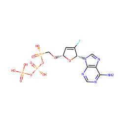 Nc1ncnc2c1ncn2[C@@H]1O[C@H](OC[P@@](=O)(O)O[P@@](=O)(O)OP(=O)(O)O)C=C1F ZINC000034820806
