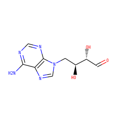 Nc1ncnc2c1ncn2C[C@H](O)[C@H](O)C=O ZINC000026657789