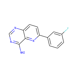 Nc1ncnc2ccc(-c3cccc(F)c3)nc12 ZINC000148833251