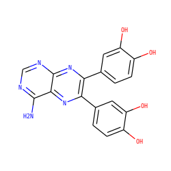 Nc1ncnc2nc(-c3ccc(O)c(O)c3)c(-c3ccc(O)c(O)c3)nc12 ZINC000038824796