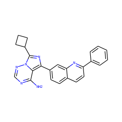 Nc1ncnn2c(C3CCC3)nc(-c3ccc4ccc(-c5ccccc5)nc4c3)c12 ZINC000066166843