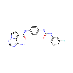 Nc1ncnn2ccc(C(=O)Nc3ccc(NC(=O)Nc4cccc(F)c4)cc3)c12 ZINC000063298119