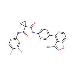 Nc1noc2cccc(-c3ccc(NC(=O)C4(C(=O)Nc5ccc(F)c(F)c5)CC4)cc3)c12 ZINC000299868395