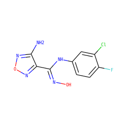 Nc1nonc1/C(=N/O)Nc1ccc(F)c(Cl)c1 ZINC000045319649