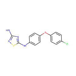 Nc1nsc(Nc2ccc(Oc3ccc(Cl)cc3)cc2)n1 ZINC000084618710