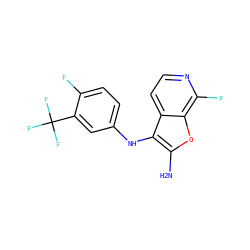 Nc1oc2c(F)nccc2c1Nc1ccc(F)c(C(F)(F)F)c1 ZINC000222827060