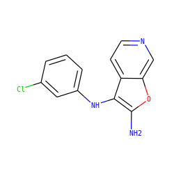 Nc1oc2cnccc2c1Nc1cccc(Cl)c1 ZINC000222944555