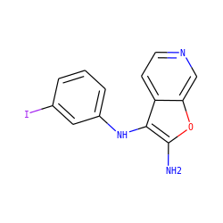 Nc1oc2cnccc2c1Nc1cccc(I)c1 ZINC000222945138