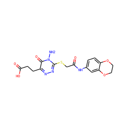 Nn1c(SCC(=O)Nc2ccc3c(c2)OCCO3)nnc(CCC(=O)O)c1=O ZINC000002305869