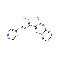 O/N=C(\C=C\c1ccncc1)c1cc2ccccc2cc1O ZINC000473249625