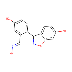 O/N=C/c1cc(O)ccc1-c1noc2cc(O)ccc12 ZINC000013583552