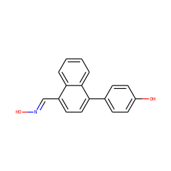 O/N=C/c1ccc(-c2ccc(O)cc2)c2ccccc12 ZINC000016052260