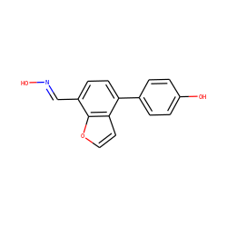O/N=C/c1ccc(-c2ccc(O)cc2)c2ccoc12 ZINC000028819897