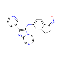 O/N=C1/CCc2cc(Nc3c(-c4cccnc4)nc4cnccn34)ccc21 ZINC000102821927