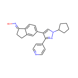 O/N=C1\CCc2cc(-c3cn(C4CCCC4)nc3-c3ccncc3)ccc21 ZINC000040425164