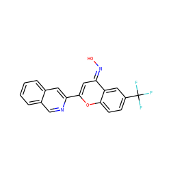 O/N=c1\cc(-c2cc3ccccc3cn2)oc2ccc(C(F)(F)F)cc12 ZINC000117373036