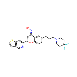 O/N=c1\cc(-c2cc3sccc3cn2)oc2ccc(CCCN3CCC(F)(F)CC3)cc12 ZINC001772632202