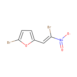O=[N+]([O-])/C(Br)=C/c1ccc(Br)o1 ZINC000000007571