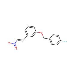 O=[N+]([O-])/C=C/c1cccc(OCc2ccc(F)cc2)c1 ZINC001772626662