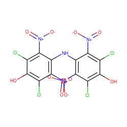 O=[N+]([O-])c1c(Cl)c(O)c(Cl)c([N+](=O)[O-])c1Nc1c([N+](=O)[O-])c(Cl)c(O)c(Cl)c1[N+](=O)[O-] ZINC000038151869
